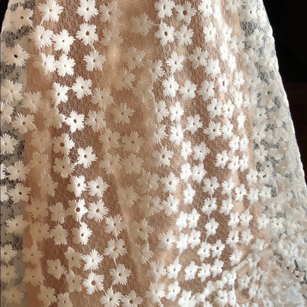 Ivory Cream Wildflower Flutter Overlay Dress - Picture 10 of 12